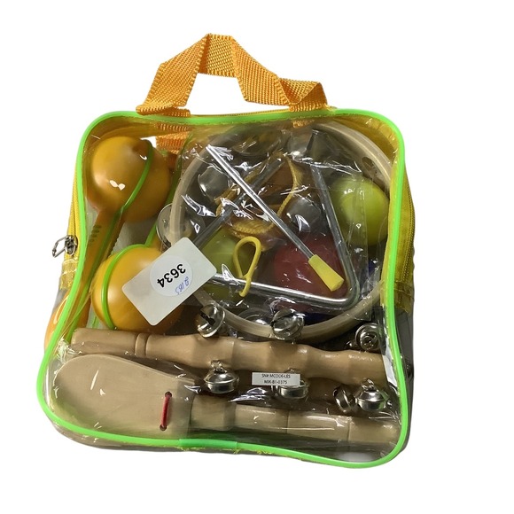 Kids Musical Instrument Set Percussion Drum Maracas Bells Wood Toys - Picture 2 of 16